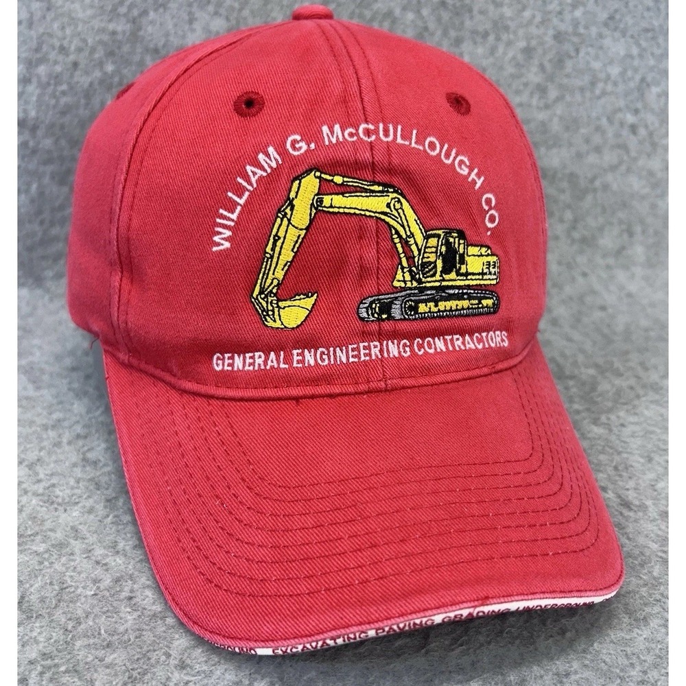 William G McCullough Co Excavator‎ Hat Red Dad Cap Construction Strapback